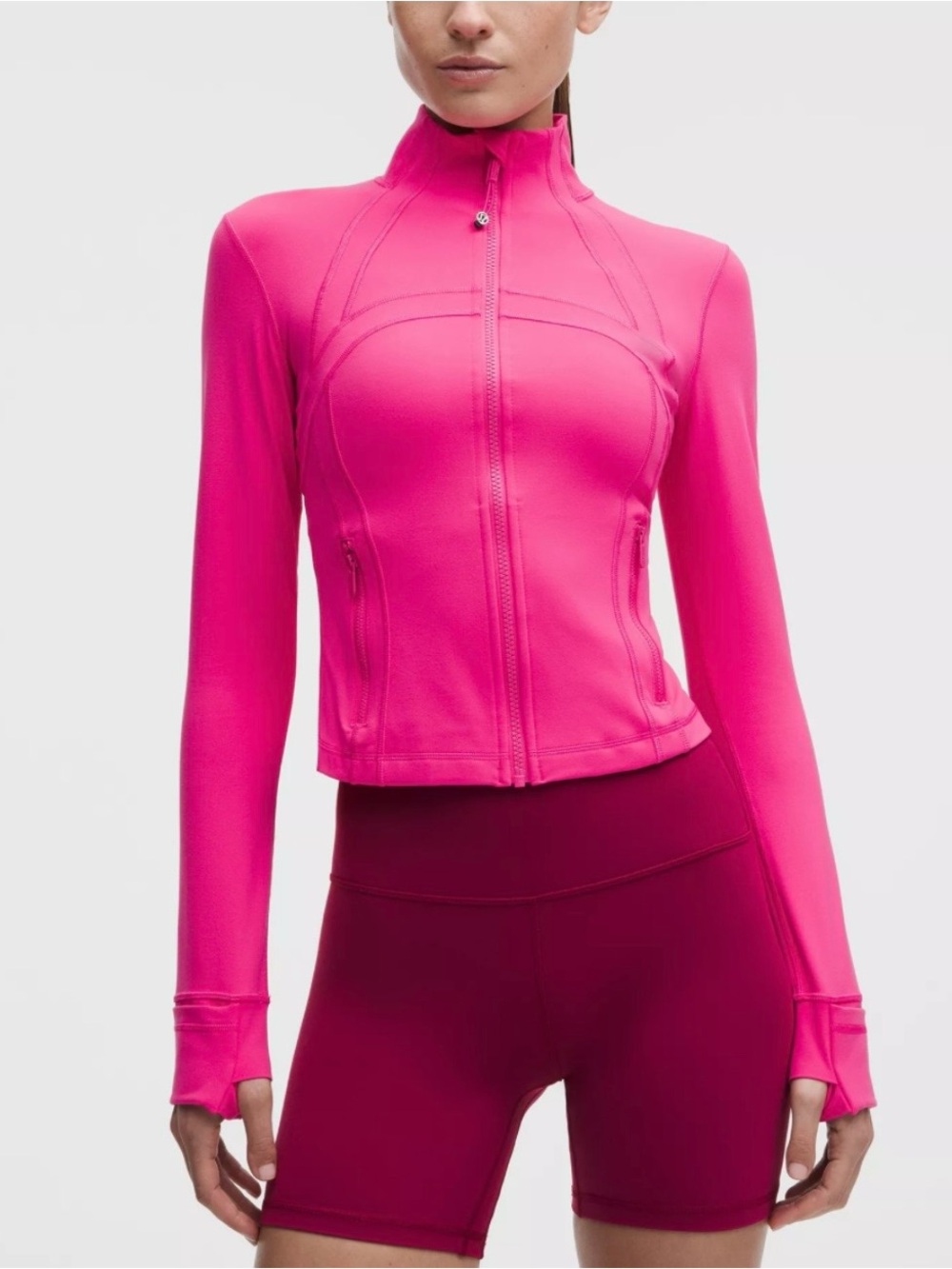 Lululemon Cropped Define Jacket Full Zip Flamingo Pink Sz 6 Excellent Condition